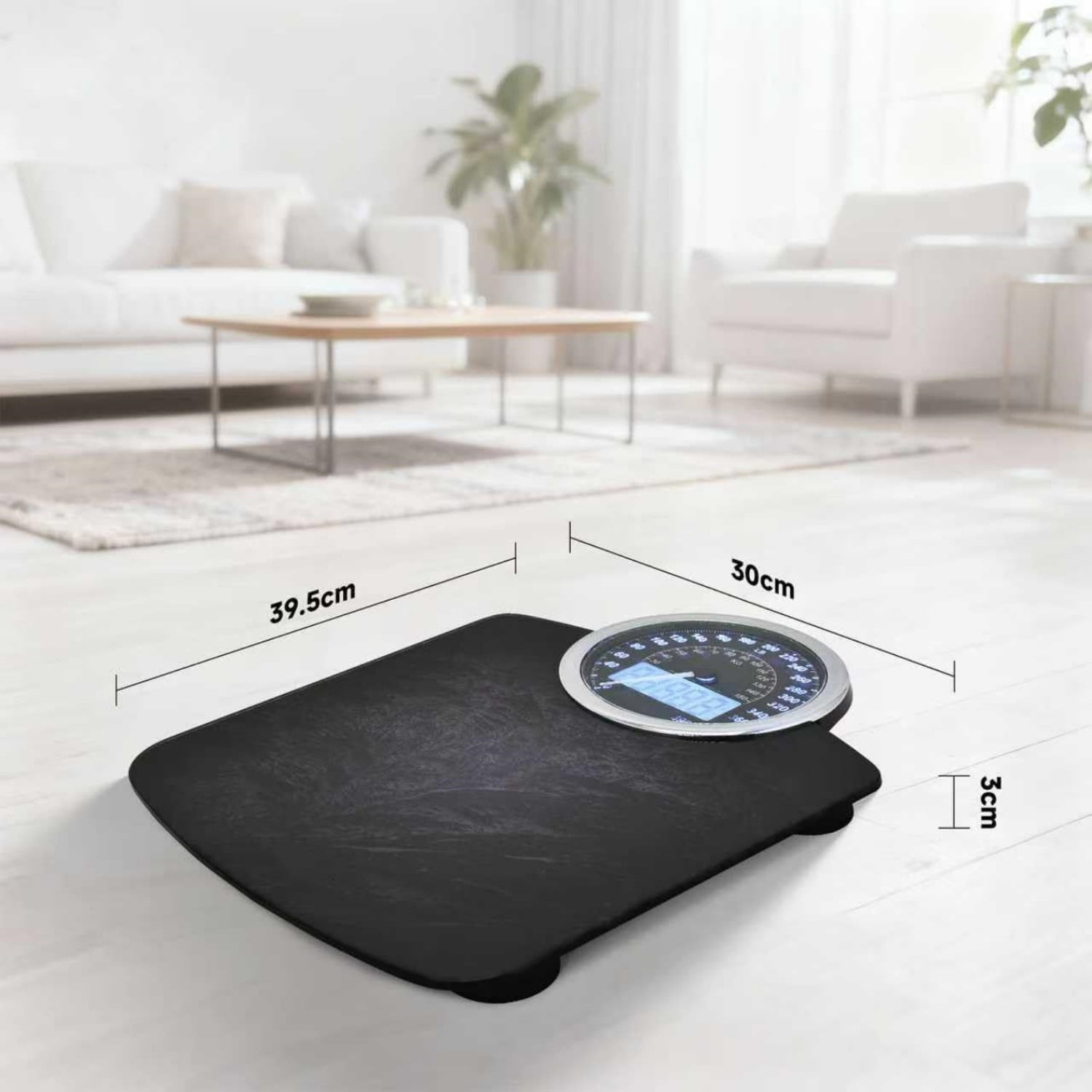 Highly Advance 2-in-1 Digital & Analog Weighing Scale for Body Weight-400lbs, 4 High Precison GX Sensor Accurate, Thick Tempered Glass, Extra Large Display (red) (New Black)