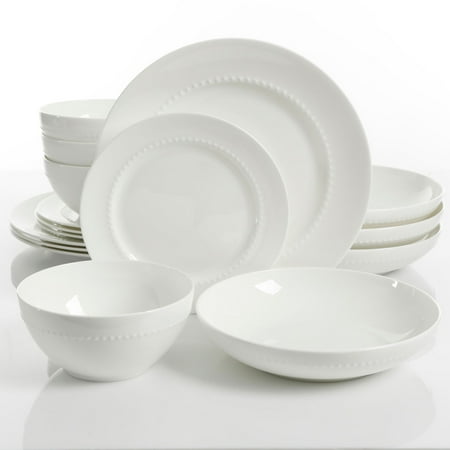 Gibson Elite Gracious Dining 16-Piece Bone China Double Bowl Dinnerware Set in