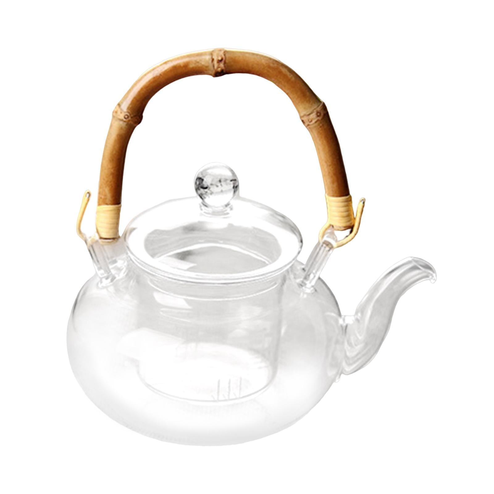 1000ml Glass Teapot with Removable Glass Infuser And Wooden Bamboo Handle  Stovetop Safe Tea Kettle - AliExpress