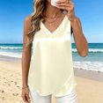 thumbnail image 2 of Posijego Satin Tank Tops for Womensilk Blouses Solid Color Casual Dressy Summer Shirt Sleeveless Tank Tops for Business Work, 2 of 9