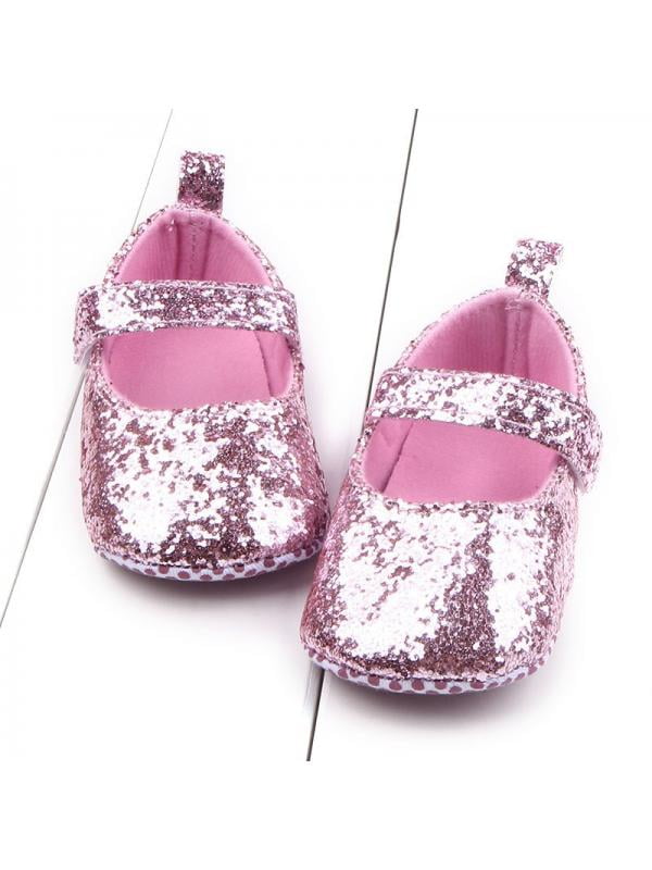 Ropalia Baby Girl Sequins Glitter Crib Shoes Soft Sole SlipOn Shoes