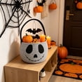thumbnail image 5 of Halloween Treat Bags Trick or Treat Skull Cotton Rope Woven Candy Basket Bucket Handheld Small Gift Goodie 9.8in for Kids Party by MPOISVA, 5 of 7