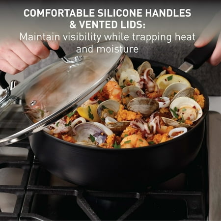 T-Fal - Ultimate Hard Anodized Nonstick 12-Piece Cookware Set - Gray