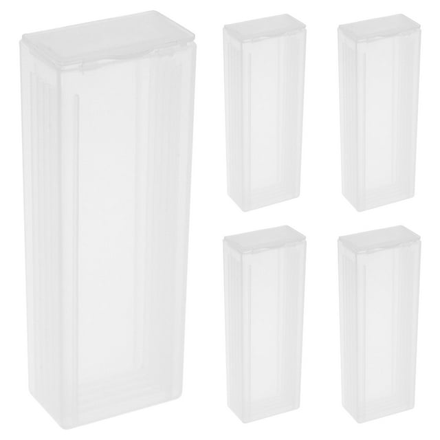 FRCOLOR slide box Transparent Slide Holder with Slotted Channels for Safe Storage Easy to Clean ABS Material 5 Pieces,3.23"X1.18"X0.75"