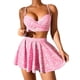 thumbnail image 2 of Trajes de baño Amzcrzy Tankini para mujer, trajes de baño, bikini para mujer, moda casual, sólido con almohadilla para el pecho, bikini deportivo con aros, traje de baño para nadar, rosa, XL, 2 of 7