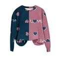 thumbnail image 2 of Craaazy Women's Valentines Shirts Long Sleeve Casual Loose T-Shirt Round Neck Blouse Gifts, 2 of 5