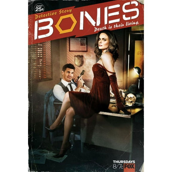 Bones Poster Detective Story Art Art Poster 24x36 Multi-Color Square Adults Best Posters