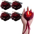 thumbnail image 1 of Fuebueo - 4 velas aromáticas de baja temperatura con forma de rosa roja, velas románticas de cera para parejas, bodas y más., 1 of 8