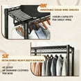 thumbnail image 2 of 74.5" W Clothes  Rack Heavy Duty Garment Rack Closet Organizer with 8 Shelves & 5 Hanger Rods,Black, 2 of 9