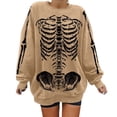 thumbnail image 1 of HUITKMM Chandail pour Femmes Unisexe Mode Imprimé Design Squelette Surdimensionné Longline Sans Capuche Col Rond pour et Mode Urbaine Décontracté, 1 of 5