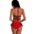 thumbnail image 2 of Htwon Sexy High Waist Splicing Split Swimsuit Push Up Thong,Two Piece Bathing Set Padded Swimwear, 2 of 10