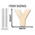 thumbnail image 2 of Unfinished Wood Block Letter Y - Craft - up to 46" DIY 10" / 1/4", 2 of 3