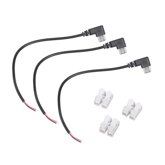USB C to 2 Pin Bare Wire Open End Power Cord 90 Degree USB Type C Male Plug 2 Pin Pigtail Cable Replacement Repair