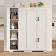 thumbnail image 1 of 60-pulgada de altura pantry gabinete kitchen almacenamiento con 2 doors y adjustable estantes freestanding de madera cupboard para bathroom dining room y sala de estar (blanca), 1 of 7