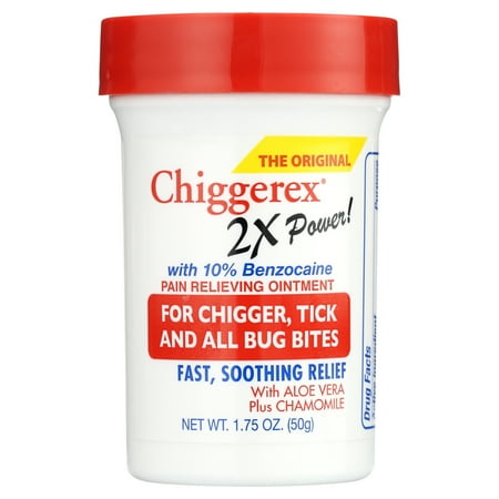 Chiggerex 2x Medicated Ointment: Chiggers, Mosquito, Bug Bites, 1.75oz