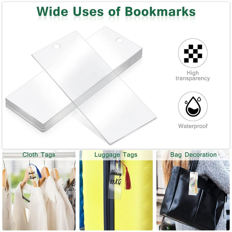 20Pcs Blank Acrylic Bookmark Set Craft Clear Acrylic Blank
