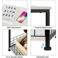 thumbnail image 5 of Oumilen Adult 2 Tier Nightstands End Tables with Charging Station and Storage Basket Set of 2, White, 5 of 7