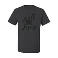 thumbnail image 2 of Christian Faith Y'all Need Jesus Inspirational/Christian Men's Graphic T-Shirt, Charcoal, Small, 2 of 3
