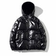 thumbnail image 5 of Men's Hooded Puffer Jacket Full Zip Quilted Puffer Winter Coat Warm Outerwear with Multi Pocket,Windproof Comfy Daily Wear,Black,L, 5 of 6