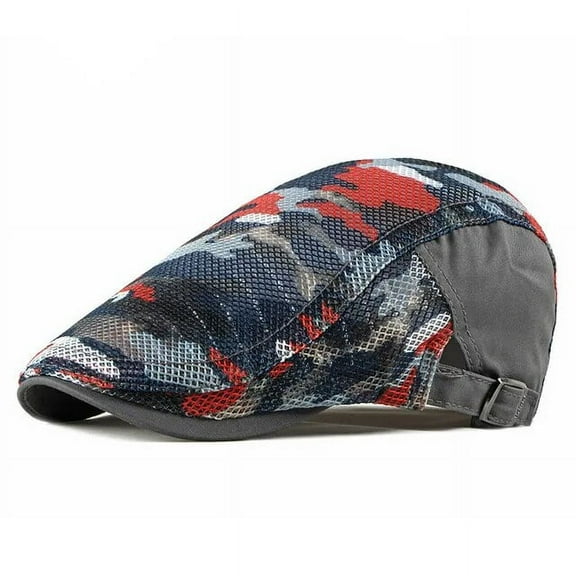 SikaFu Spring Summer Newsboy Caps Men Camouflage Cotton Flat Peaked Cap Women Painter Beret Hats 23