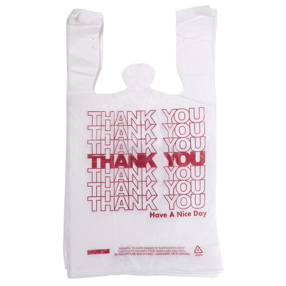 HUBERT® Carryout Bag with Red Thank You Graphics - 13"L x 5 1/2"W x 12"H 1000 per Case
