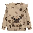 thumbnail image 5 of Uorisanigo Girl Sweatshirt Crewneck Cute Dog Paws Pullover Tops Long Sleeve Ruffle Sweatshirts Comfy Kids Pullover T-Shirts Fall Winter Spring Clothes, 5 of 7