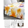 thumbnail image 6 of Spring Wildflowers King Size Flat Sheet, Wrinkleproof & Fadeproof Cooling Flat Bed Sheet Only, Leaves Pastoral Botanical Country Breathable Soft Bedding Top Sheets 105 x 98 Inches, 6 of 8