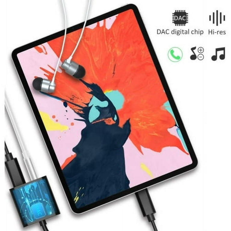 For iPad Pro 12.9 (3rd Gen) and Pro 11 - USB-C Headphone Adapter Earphone  3.5mm Jack Charger Port Splitter Mic Support Hands-free Type-C Headset  Adaptor P6W for iPad Pro 12.9 (3rd Gen)