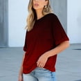thumbnail image 4 of Womens Summer Tops Sevevn Women's Fashion Casual Short Sleeve Solid Pocket Ladies Round Neck Blouse, 4 of 7