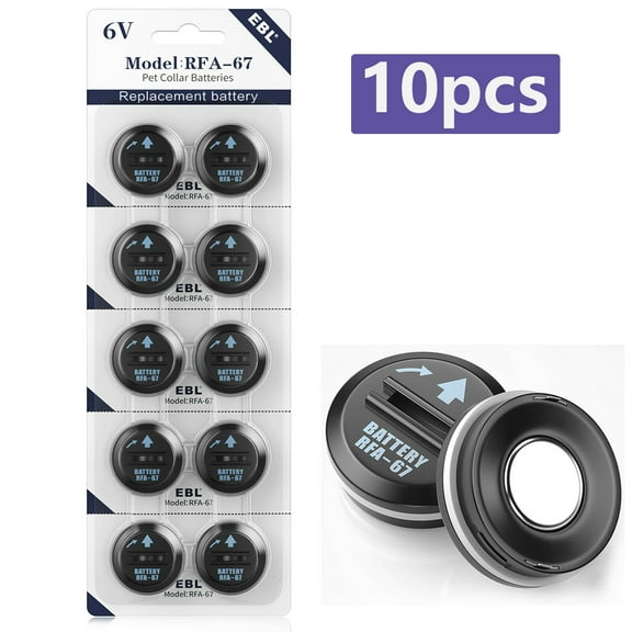 10 Pack RFA-67 Pet Collar Batteries Compatible Replacement Battery 6V