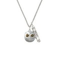 thumbnail image 2 of Delight Jewelry Silvertone Large Round Owl with Green Crystal Eyes Silvertone Best Friends Forever Bar Charm Necklace, 23", 2 of 4