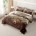 thumbnail image 3 of Castle Fairy Vintage Hunting Bear Bed Spread Queen for Teens,Camo Cattail Reed Queen Coverlet Set,Green Brown Beige, 3 of 7