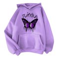 thumbnail image 3 of Kayannuo Pullover Hoodies for Women Butterfly Print Drawstring Ladies Long Sleeve Sweatshirt Fall Women's Fashion Classic Printed Drawstring Hooded Pocket Sweater Sweatshirts, 3 of 5