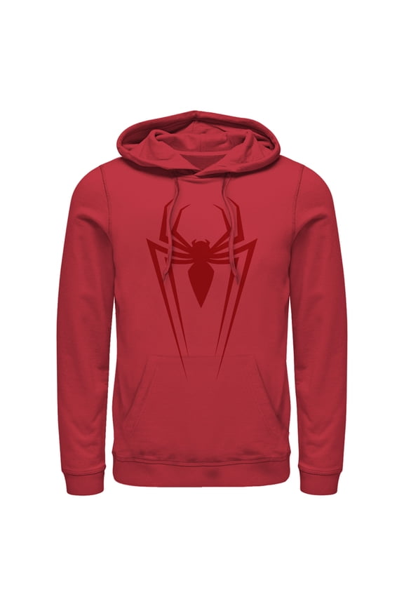 Men's Marvel Spider-Man Icon Badge Pull Over Hoodie Red X Large