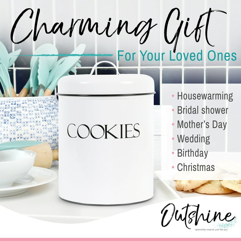 Outshine White Cookie Jar with Airtight Lids