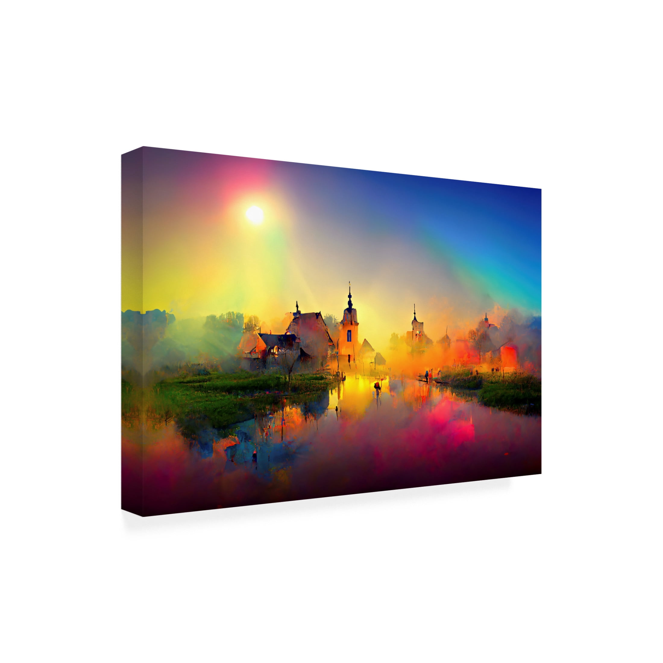 Canvas Wall Art - Ray Heere 'Medieval Landscapes 4' Wall Art for Living Room, Bedroom, or Office Décor by Trademark Fine Art - 24 x 16 Inches