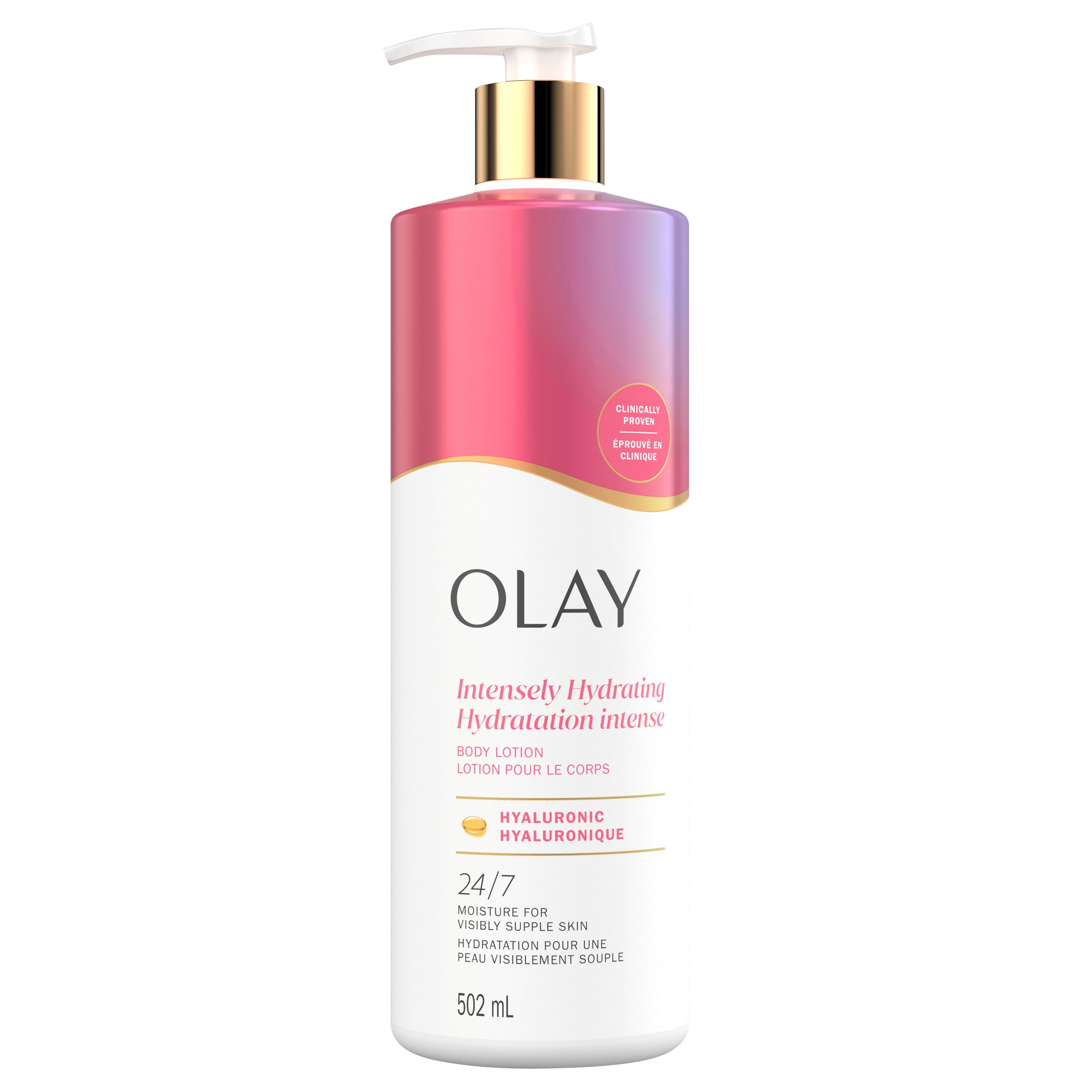 Lotion pour le corps nourrissante et hydratante Olay avec acide hyaluronique pompe, 502 mL