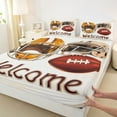 thumbnail image 3 of Manfei Rugby Gamer Bed Sheets,Football Sport Theme King Sheets,Brown Beige Sheet Set For Teens,Super Cozy Room Decor,4 Pieces, 3 of 7