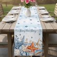 thumbnail image 4 of Blue Starfish Coastal Table Runner 72 Inches, Nautical Shell Coral Botanical Ocean Bed Runner Dresser Scarves Tabletop for Indoor Outdoor Parties/Ceremony/Banquet, 14" x 72", 4 of 9