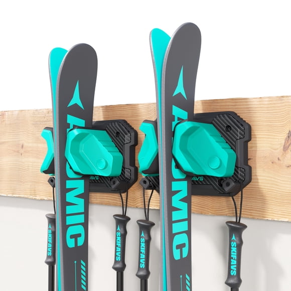 Estante de pared para esquís y tablas de snowboard Skifavs Garage Storage, verde, paquete de 2