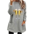 thumbnail image 2 of Liquidation à Moins de 6! Manteau Chaud Épais à Manches Longues Imprimé Col Rond pour Femmes Sevevn en Liquidation Aujourd'hui Liquidation Gris P, 2 of 4