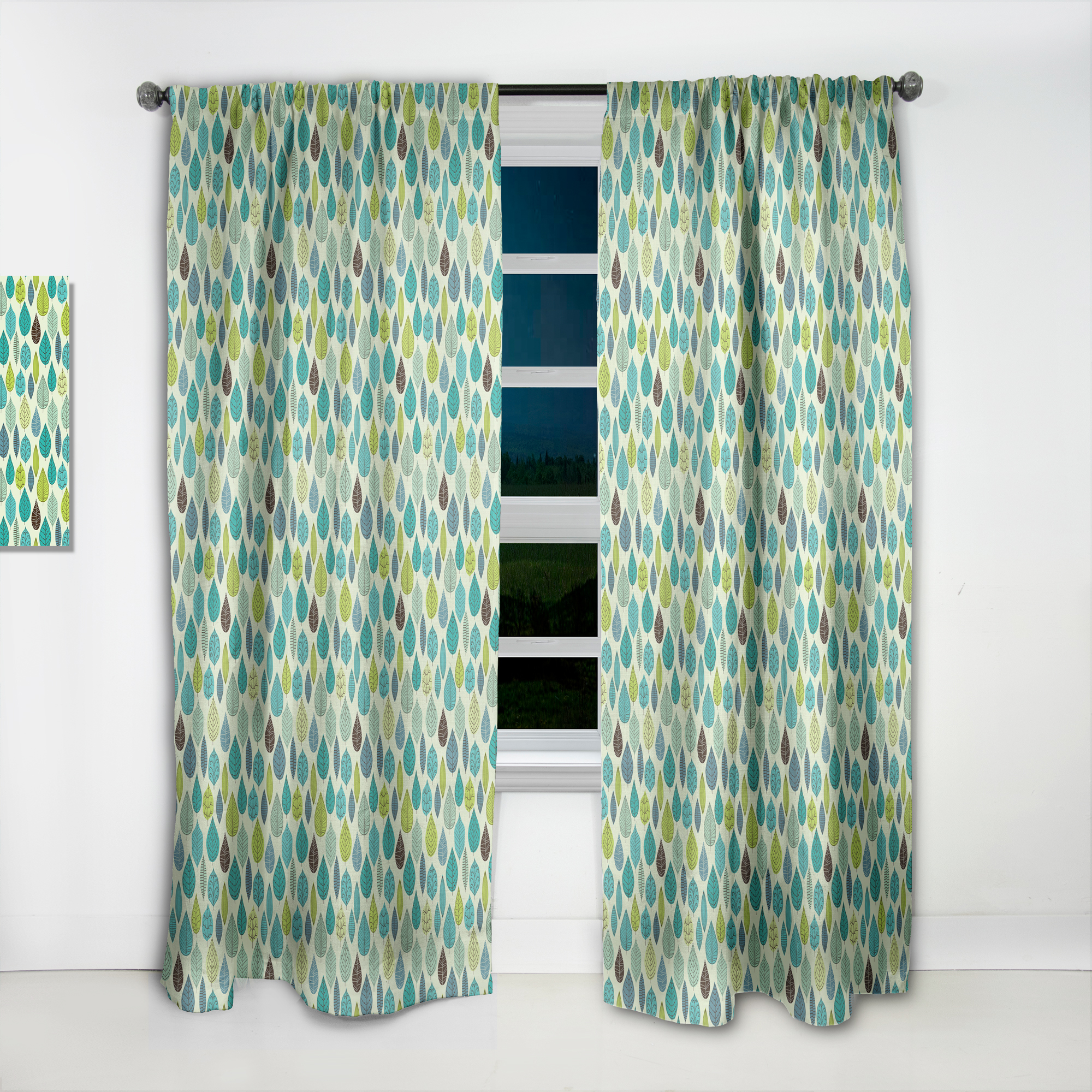 Designart 'Leaf With Texture' Modern & Contemporary Curtain Panel