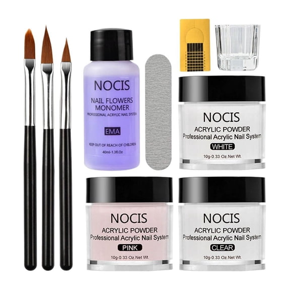 Professional Acrylic Nail Powder Kit with Multiple Colors and Essential Tools for Salon-Quality Extensions