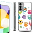 thumbnail image 1 of Shockproof Bumper Phone Case for Samsung Galaxy A14 5G, with Tempered Glass Screen Protector, by OneToughShield ® - Happy Owl, 1 of 3