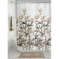 thumbnail image 4 of iDesign Botanical Leaves Polyester Shower Curtain - 12 Reinforced Buttonholes - 72" x 72" - Black/Tan, 4 of 4