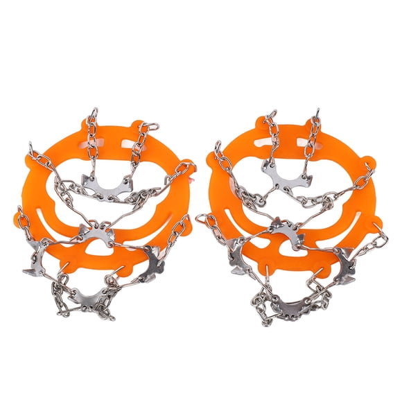 Snow Ice Crampons, Orange Safe Crampons for Hiking