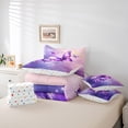 thumbnail image 6 of Manfei Magic Glitter Butterfly 7 Pieces Bedding Comforter Set for Teen, Romantic Cartoon Full Bedding Set, Kawaii Purple Animal Reversible Fitted Sheet Flat Sheet, Luxury Bedroom Decor, 6 of 8