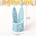 thumbnail image 4 of CoreLiving Easter Bunny Basket Flower Girl Ear Bucket Plush Rabbit Handle Soft Lined Interior Basket for Egg Hunt Spring Party Favor Gift Giving Blue, 4 of 9