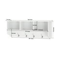 thumbnail image 5 of Tcbosik 38.58" Wall Mounted Coat Rack with 4 Hooks – Entryway Storage Organizer with 3 Cubbies for Coats, Hats, Bags, MDF Construction, White, 5 of 7