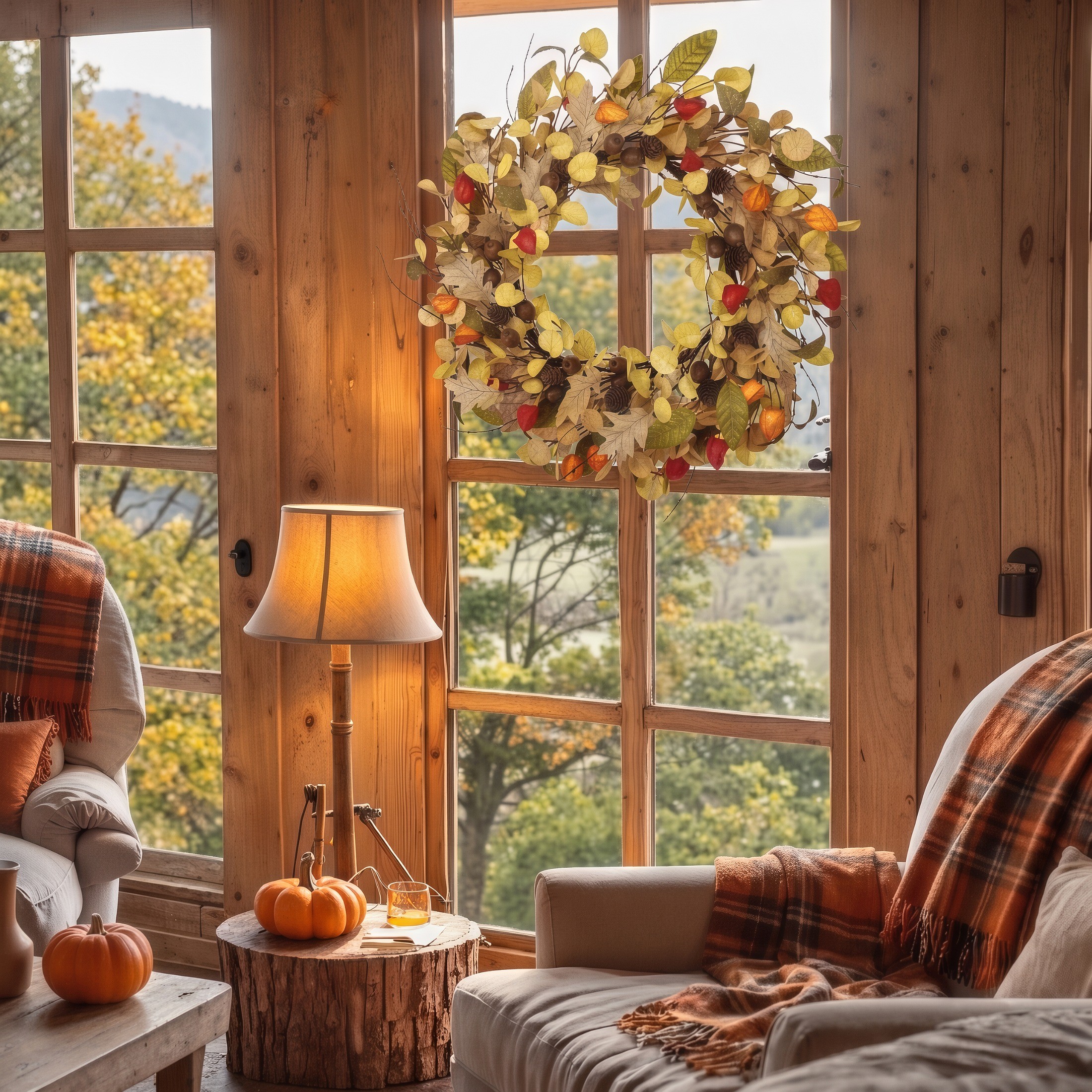 Scidweet 20in Autumn Fall Wreath with Eucalyptus photo 7